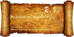 Reichardt Valér névjegykártya